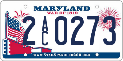 MD license plate 2AC0273
