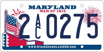 MD license plate 2AC0275
