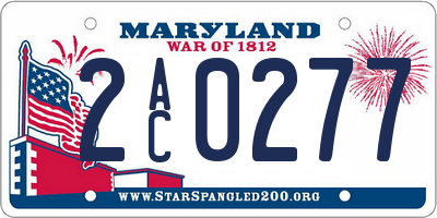 MD license plate 2AC0277