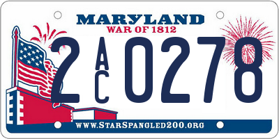 MD license plate 2AC0278
