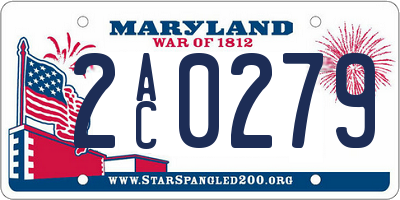 MD license plate 2AC0279