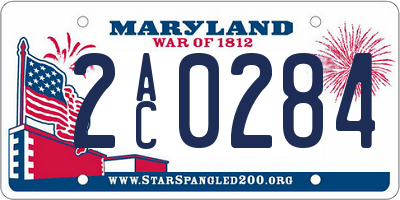MD license plate 2AC0284
