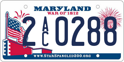MD license plate 2AC0288