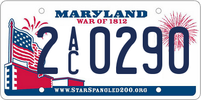 MD license plate 2AC0290