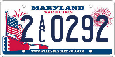 MD license plate 2AC0292
