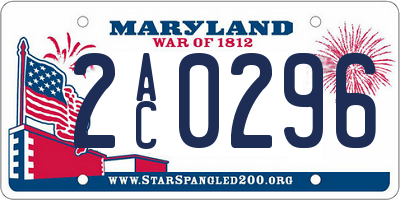 MD license plate 2AC0296