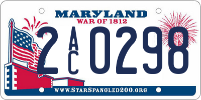 MD license plate 2AC0298