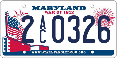 MD license plate 2AC0326