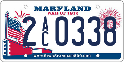 MD license plate 2AC0338