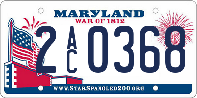 MD license plate 2AC0368