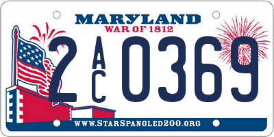MD license plate 2AC0369
