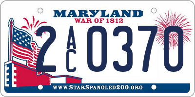 MD license plate 2AC0370