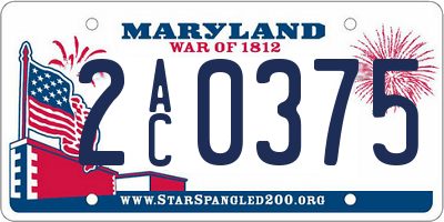 MD license plate 2AC0375