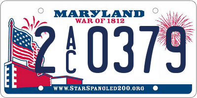 MD license plate 2AC0379