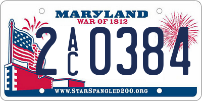 MD license plate 2AC0384