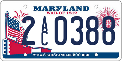 MD license plate 2AC0388
