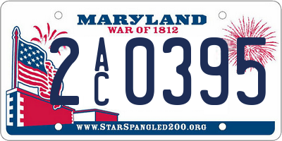 MD license plate 2AC0395