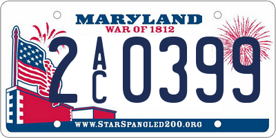 MD license plate 2AC0399