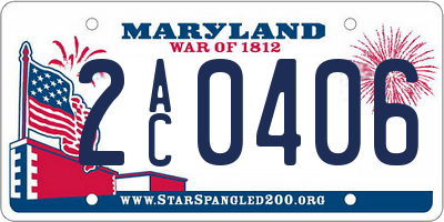 MD license plate 2AC0406