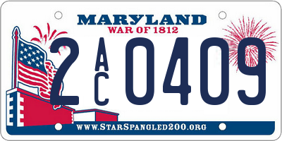MD license plate 2AC0409