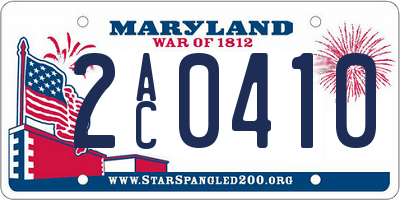 MD license plate 2AC0410
