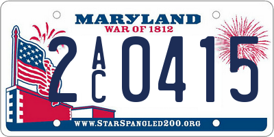 MD license plate 2AC0415