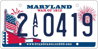 MD license plate 2AC0419