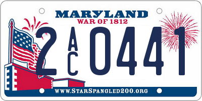 MD license plate 2AC0441
