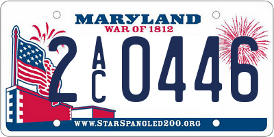 MD license plate 2AC0446