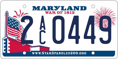 MD license plate 2AC0449