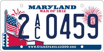 MD license plate 2AC0459