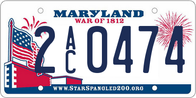 MD license plate 2AC0474