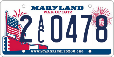 MD license plate 2AC0478