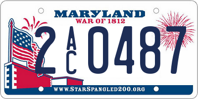 MD license plate 2AC0487