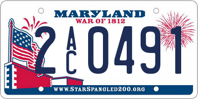 MD license plate 2AC0491
