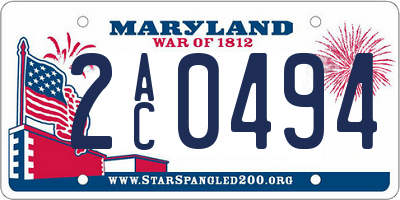 MD license plate 2AC0494