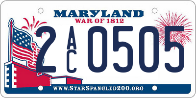 MD license plate 2AC0505