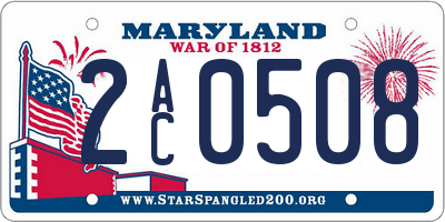 MD license plate 2AC0508
