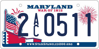 MD license plate 2AC0511