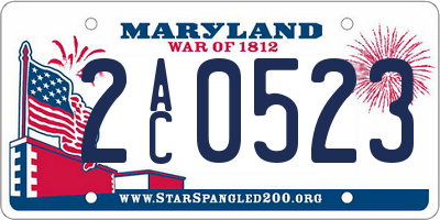 MD license plate 2AC0523