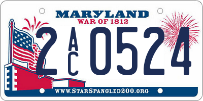 MD license plate 2AC0524