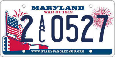 MD license plate 2AC0527
