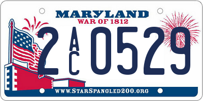 MD license plate 2AC0529