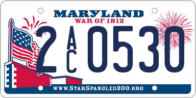 MD license plate 2AC0530