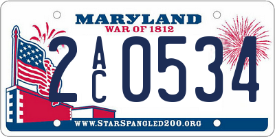 MD license plate 2AC0534