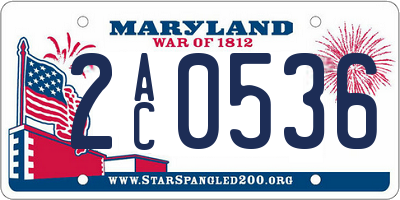 MD license plate 2AC0536