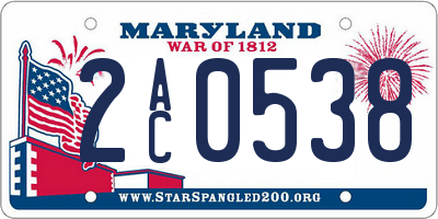 MD license plate 2AC0538