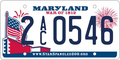 MD license plate 2AC0546