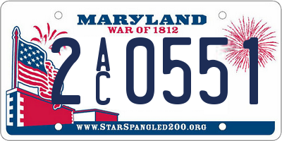 MD license plate 2AC0551
