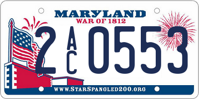 MD license plate 2AC0553